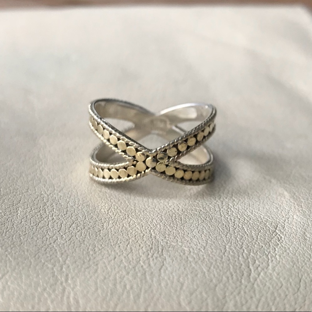 Anna Beck Gold Cross Ring, Size 7